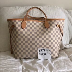 Louis Vuitton neverfull mm damier azur